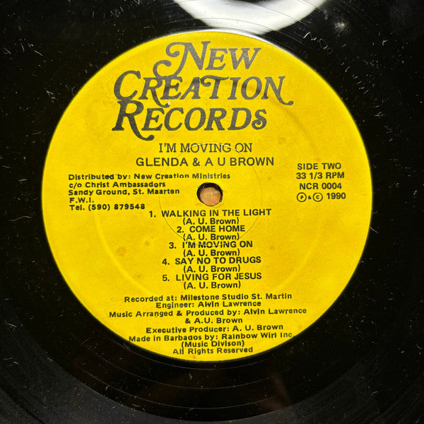 Glenda & A U Brown – I’m Moving On  (LP, Album, Barbados - 1990)