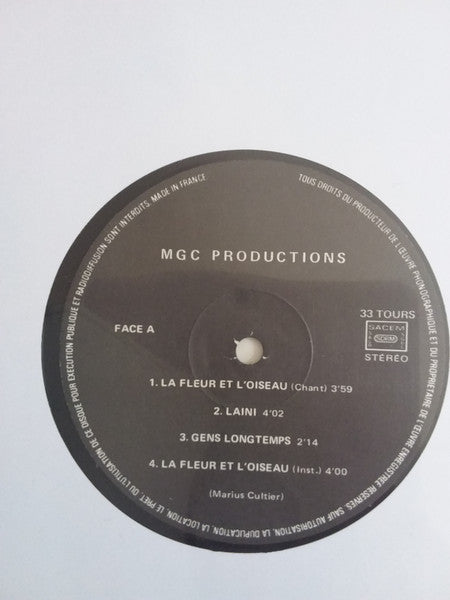 Marius Cultier – La Fleur Et L'Oiseau (LP, Album, France - 1983)