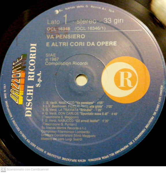 Giuseppe Verdi, Ludwig van Beethoven, Georg Friedrich Händel – VA PENSIERO e altri cori da opere (LP, Album, Compilation, Italy - 1987)