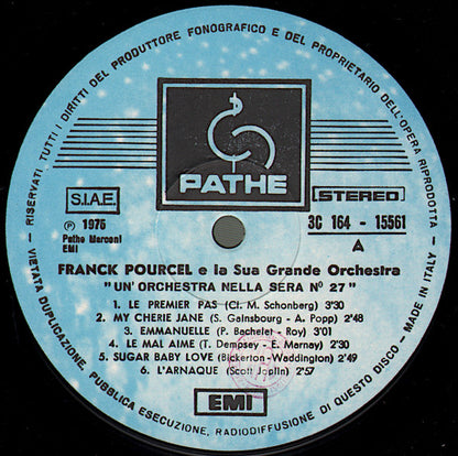 Franck Pourcel et Son Grand Orchestre – Un'Orchestra Nella Sera N. 27 (LP, Album, Italy - 1976)