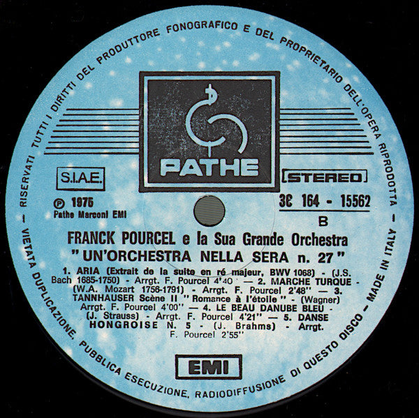 Franck Pourcel et Son Grand Orchestre – Un'Orchestra Nella Sera N. 27 (LP, Album, Italy - 1976)