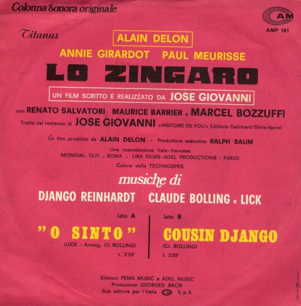 Claude Bolling, Lick (8) – Le Gitan (7", Italy - 1976)