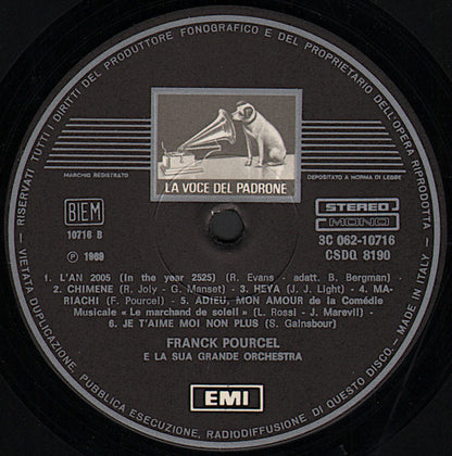 Franck Pourcel Et Son Grand Orchestre – Un'Orchestra Nella Sera N. 14 (LP, Italy)