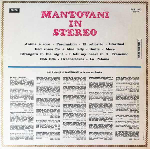 Mantovani And His Orchestra – Mantovani In Stereo (LP, Compilation, Italy - 1969)