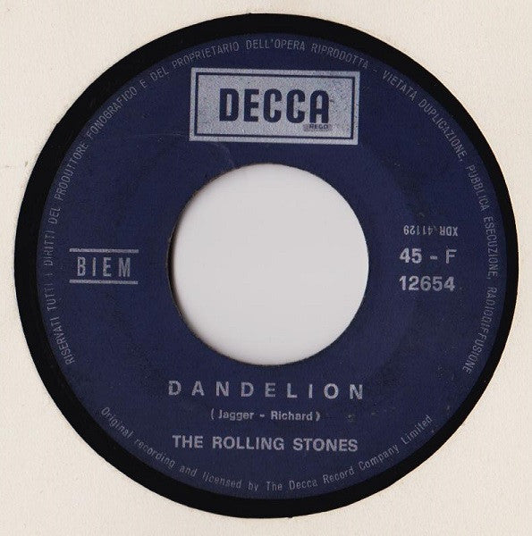 The Rolling Stones – We Love You / Dandelion (7", Italy - 1967)