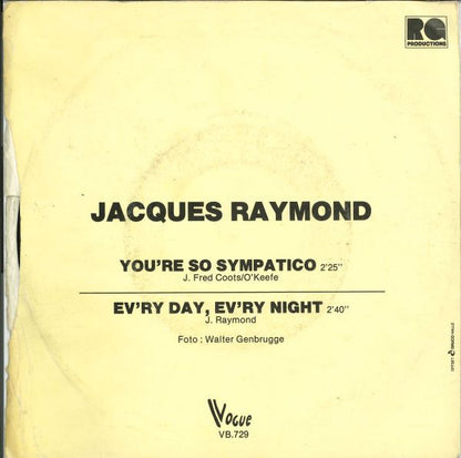 Jacques Raymond – You're So Sympatico (7", Belgium - 1983)