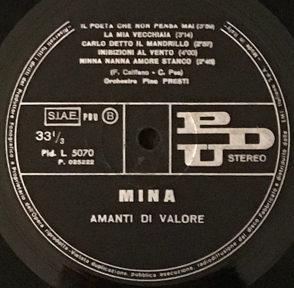 Mina (3) – Amanti Di Valore (LP, Album, Italy - 1973)