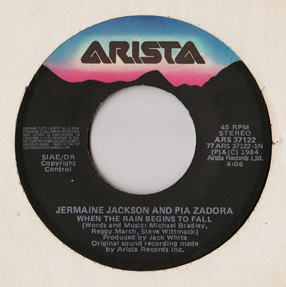 Jermaine Jackson, Pia Zadora – When The Rain Begins To Fall (7", Italy - 1984)