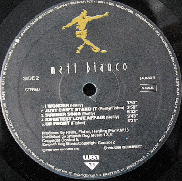 Matt Bianco – Matt Bianco (LP, Album, Italy - 1986)