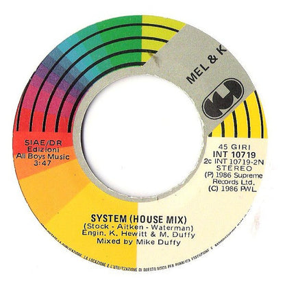 Mel & Kim – Showing Out (7", Italy - 1986)
