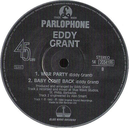 Eddy Grant – Baby Come Back (12" Remix) (12", Italy - 1989)