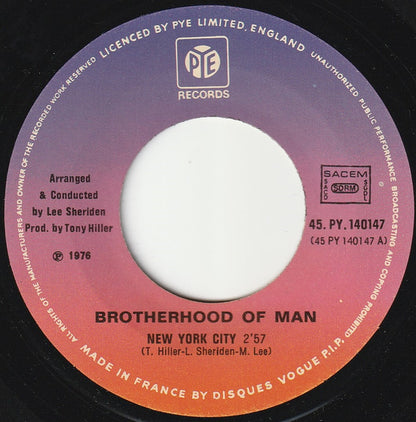 Brotherhood Of Man – New-York City (7", France - 1976)