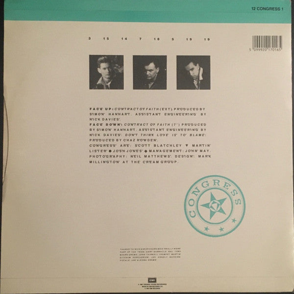 Congress (6) – Contract Of Faith (12", UK - 1987)
