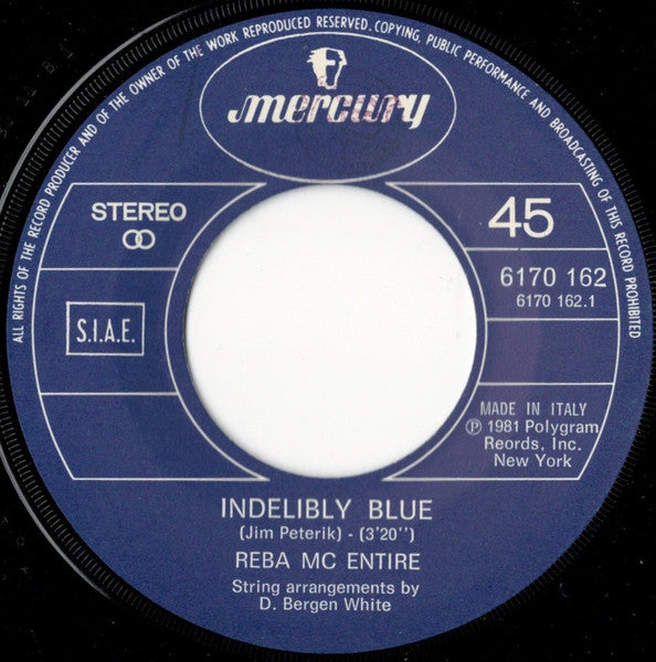 Reba McEntire – Indelibly Blue (7", Italy - 1981)