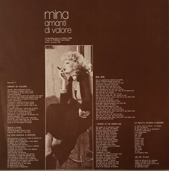 Mina (3) – Amanti Di Valore (LP, Album, Italy - 1973)