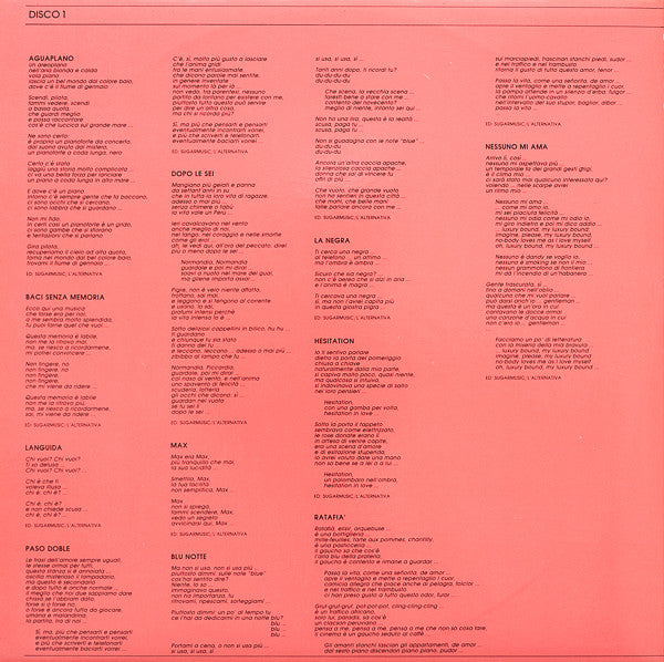 Paolo Conte – Aguaplano (LP, Album, Italy - 1987)