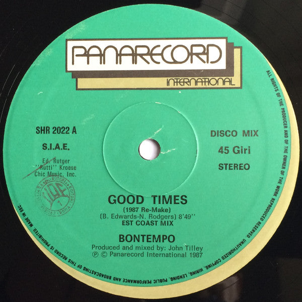 Bontempo – Good Times (1987 Re-make) (12", Netherlands - 1987)