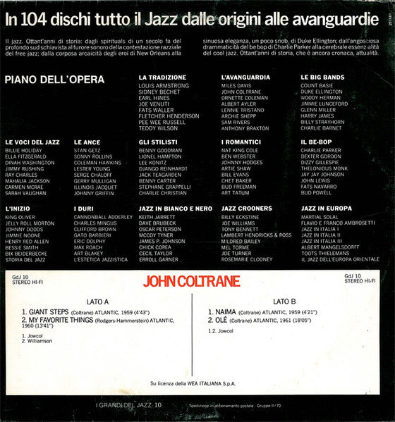 John Coltrane – John Coltrane (LP, Repress, Compilation, Italy - 1981)