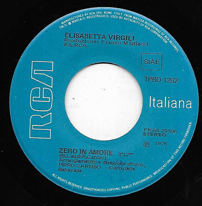 Elisabetta Virgili – Primo Amore / Zero In Amore (7", Italy - 1976)
