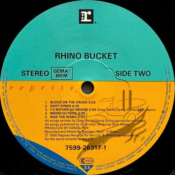 Rhino Bucket – Rhino Bucket (LP, Album, Europe - 1990)