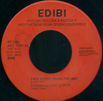 Anthony Pecora, Mister X (11), New York Strings – Two Steps From The Sky  (7", Italy - 1978)