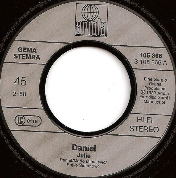 Daniel (8) – Julie (7", Europe - 1983)