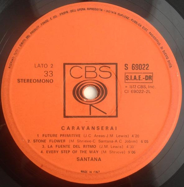 Santana – Caravanserai (LP, Album, Italy - 1972)