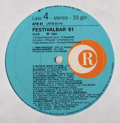 Various – Festivalbar 81 (LP, Compilation, Italy - 1981)