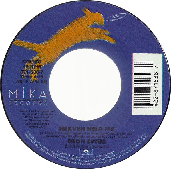 Deon Estus, George Michael – Heaven Help Me (7", US - 1989)