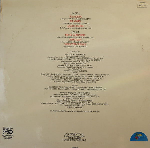 Jacob Desvarieux – Jacob F. Desvarieux (LP, Album, France - 1983)