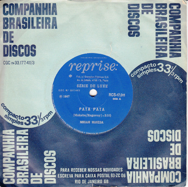 Miriam Makeba – Pata Pata (7", Brazil - 1967)
