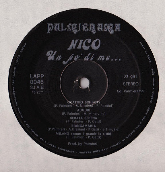 Nico Dei Gabbiani – Un Po' Di Me... (LP, Italy - 1982)