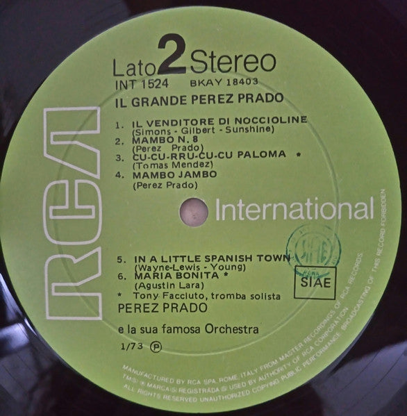 Perez Prado And His Orchestra – Il Grande Perez Prado E La Sua Famosa Orchestra (LP, Compilation, Italy - 1972)