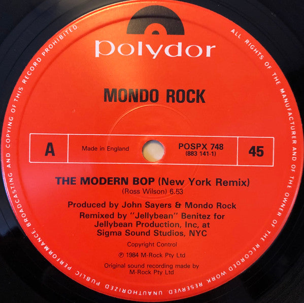 Mondo Rock – The Modern Bop (New York Remix) (12", UK - 1985)