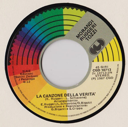 Gianni Morandi, Enrico Ruggeri, Umberto Tozzi – Si Può Dare Di Più (7", Italy - 1987)