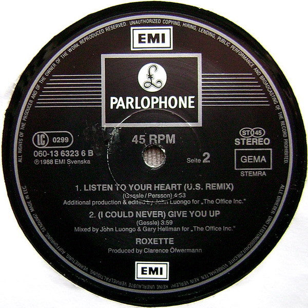 Roxette – Listen To Your Heart (12", Europe - 1988)