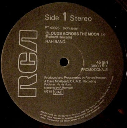 Rah Band – Clouds Across The Moon (12", Italy - 1985)