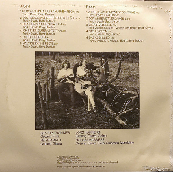 Bergische Barden – Volkslieder (LP, Album, Germany - 1983)