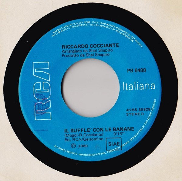 Riccardo Cocciante – Cervo A Primavera / Il Sufflè Con Le Banane (7", Italy - 1980)