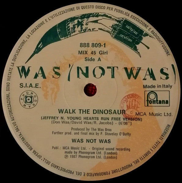 Was (Not Was) – Walk The Dinosaur (12", Italy - 1987)