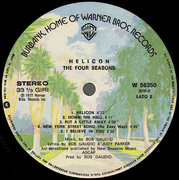 The Four Seasons – Helicon (LP, Album, Italy - 1977)