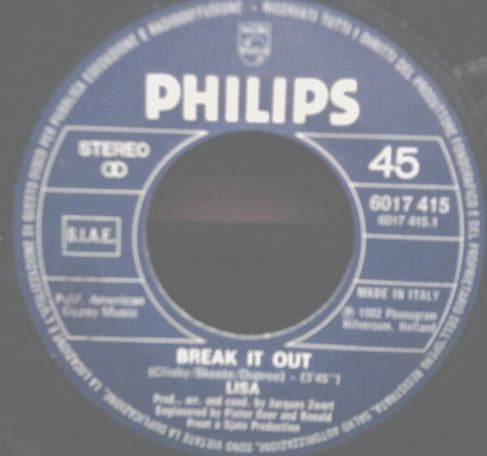 Lisa Boray – Break It Out (7", Italy - 1982)