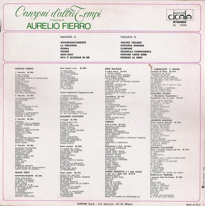 Aurelio Fierro – Canzoni D'Altri Tempi - 2° Raccolta (LP, Compilation, Italy - 1973)