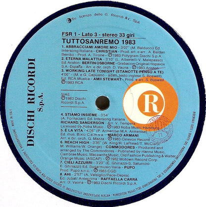 Various – Tuttosanremo '83 (LP, Compilation, Italy - 1983)