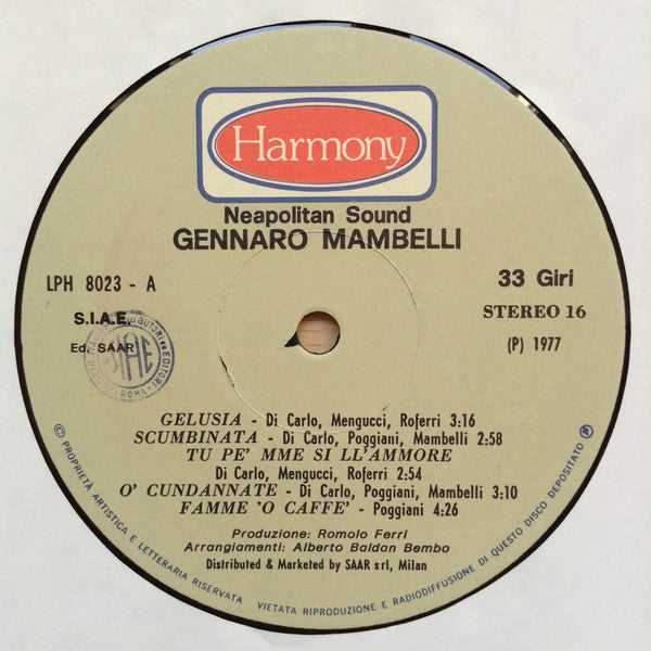 Gennaro Mambelli – Neapolitan Sound (LP, Italy - 1977)