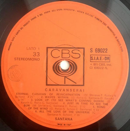 Santana – Caravanserai (LP, Album, Italy - 1972)