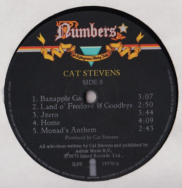 Cat Stevens – Numbers (LP, Album, Italy - 1975)