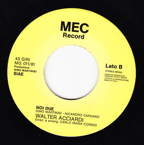 Walter Acciardi – In The Dark (7", Italy - 1981)