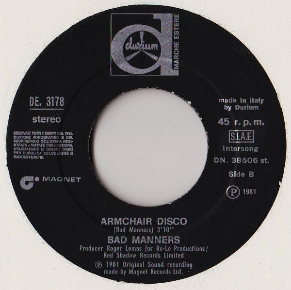 Bad Manners – Can Can  (7", Italy - 1981)