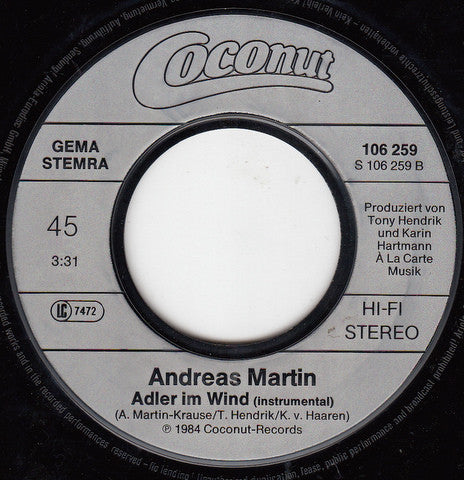 Andreas Martin (2) – Der Himmel Kann Warten (7", Germany - 1984)